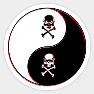 yin yang balance harmony design eastern philosophy skull Sticker